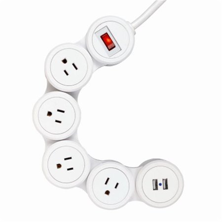 GLOBE ELECTRIC Globe Electric 229068 3.1A Flexible Power Strip - White 229068